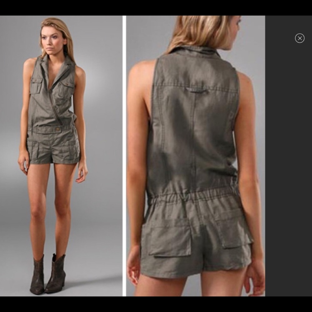 We The Free Cargo Romper Army Green Zipper